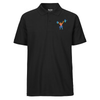 Herren Polo Shirt Gewichtheber Powerlift bunte Silhouette