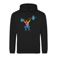 Unisex Hoodie Gewichtheber Powerlift bunte Silhouette