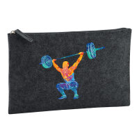 Kulturbeutel Gewichtheber Powerlift bunte Silhouette 1...