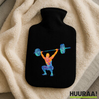 Wärmflasche Gewichtheber Powerlift bunte Silhouette