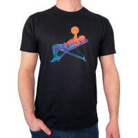 Herren T-Shirt Fitness Training Bench Press bunte Silhouette