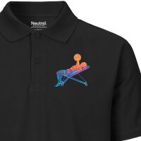 Herren Polo Shirt Fitness Training Bench Press Silhouette