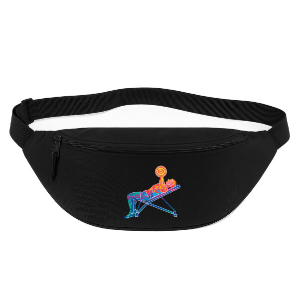 Bauchtasche Fitness Training Bench Press bunte Silhouette 2,5 Liter Black