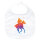 Baby Lätzchen Polo Spieler bunte Silhouette Klettverschluss