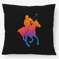 Kissen Polo Spieler bunte Silhouette 40x40cm