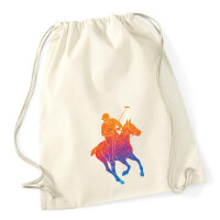 Turnbeutel Polo Spieler bunte Silhouette 12 Liter
