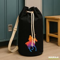 Seesack Polo Spieler bunte Silhouette 20 Liter Black