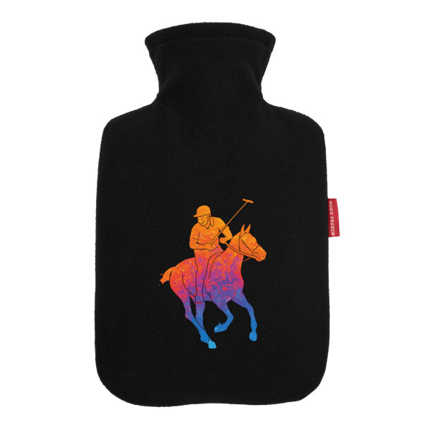 Wärmflasche Polo Spieler bunte Silhouette