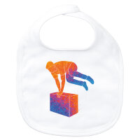 Baby Lätzchen Parkour Freerunning bunte Silhouette...