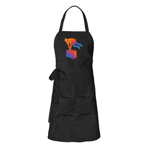 Schürze Parkour Freerunning bunte Silhouette mit Taschen