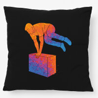 Kissen Parkour Freerunning bunte Silhouette 40x40cm