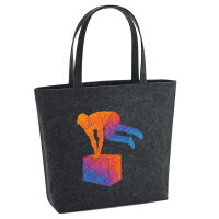 Filz Shopper Parkour Freerunning bunte Silhouette 22 Liter