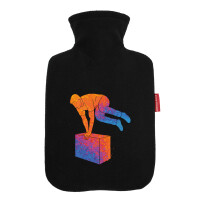 Wärmflasche Parkour Freerunning bunte Silhouette