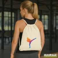 Turnbeutel Kickboxen bunte Silhouette 12 Liter