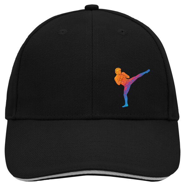 Kappe Kickboxen bunte Silhouette