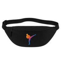 Bauchtasche Kickboxen bunte Silhouette 2,5 Liter Black