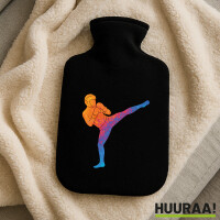 Wärmflasche Kickboxen bunte Silhouette
