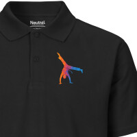 Herren Polo Shirt Capoeira bunte Silhouette