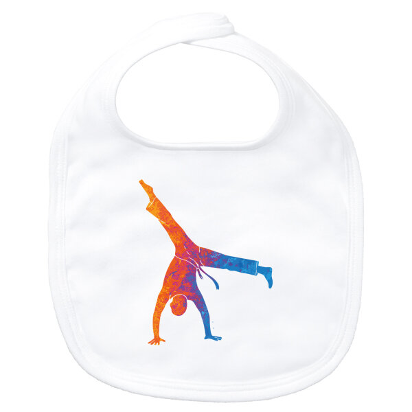 Baby Lätzchen Capoeira bunte Silhouette Klettverschluss