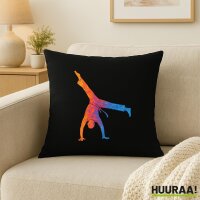 Kissen Capoeira bunte Silhouette 40x40cm