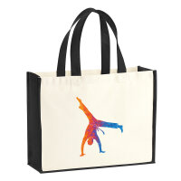Jutetasche Capoeira bunte Silhouette 21 Liter Black
