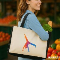 Jutetasche Capoeira bunte Silhouette 21 Liter Black