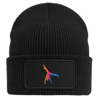 Beanie mit Patch Capoeira bunte Silhouette Black