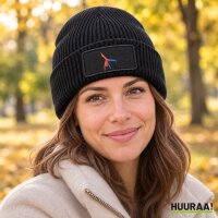 Beanie mit Patch Capoeira bunte Silhouette Black