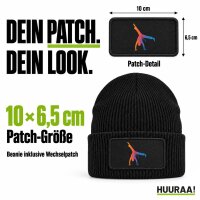 Beanie mit Patch Capoeira bunte Silhouette Black