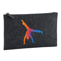 Kulturbeutel Capoeira bunte Silhouette 1 Liter Charcoal