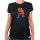 Damen T-Shirt Paintball bunte Silhouette