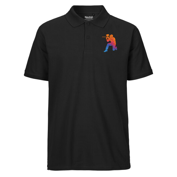 Herren Polo Shirt Paintball bunte Silhouette