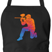 Schürze Paintball bunte Silhouette mit Taschen