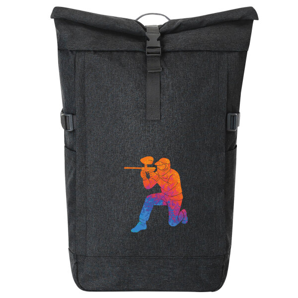 Kurierrucksack Paintball bunte Silhouette 30-44 Liter Black Melange