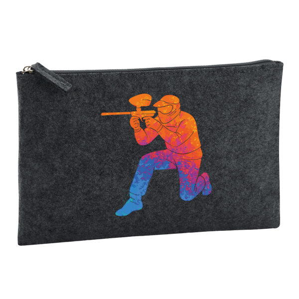 Kulturbeutel Paintball bunte Silhouette 1 Liter Charcoal