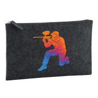 Kulturbeutel Paintball bunte Silhouette 1 Liter Charcoal
