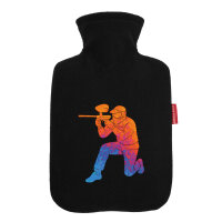 Wärmflasche Paintball bunte Silhouette