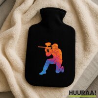 Wärmflasche Paintball bunte Silhouette