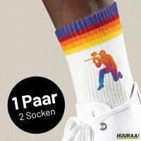Unisex Socken Paintball bunte Silhouette Baumwolle