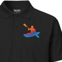 Herren Polo Shirt Canoeing Kajakfahren bunte Silhouette