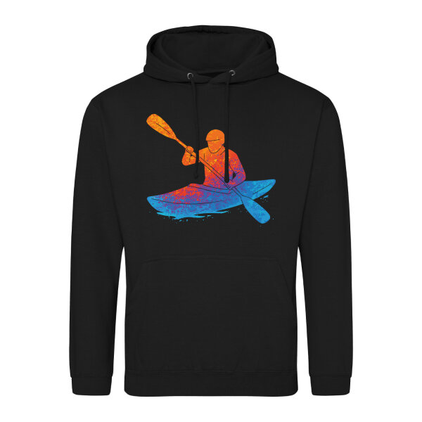 Unisex Hoodie Canoeing Kajakfahren bunte Silhouette