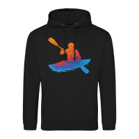 Unisex Hoodie Canoeing Kajakfahren bunte Silhouette