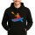 Unisex Hoodie Canoeing Kajakfahren bunte Silhouette