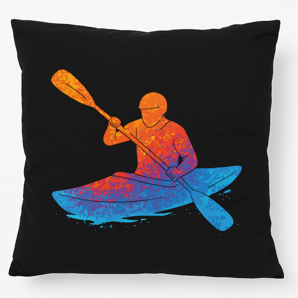 Kissen Canoeing Kajakfahren bunte Silhouette 40x40cm