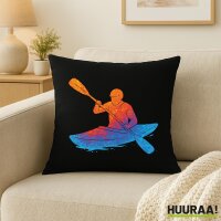 Kissen Canoeing Kajakfahren bunte Silhouette 40x40cm