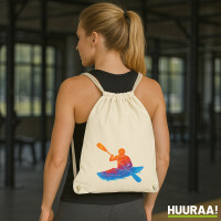Turnbeutel Canoeing Kajakfahren bunte Silhouette 12 Liter