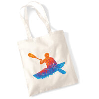 Jutebeutel Canoeing Kajakfahren bunte Silhouette 10 Liter