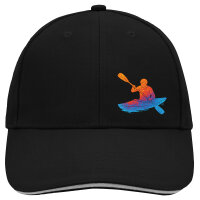 Kappe Canoeing Kajakfahren bunte Silhouette