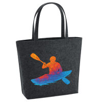 Filz Shopper Canoeing Kajakfahren bunte Silhouette 22 Liter