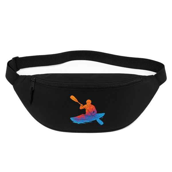 Bauchtasche Canoeing Kajakfahren bunte Silhouette 2,5 Liter Black